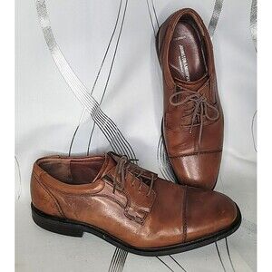 Johnston Murphy Men's Size 10.5 M Dress Waterproof Brown Sheepskin Cap Toe Shoes